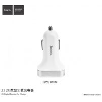 HOCO Autolader (5V/3.1A) met twee USB-poorten voor Apple iPhone/iPad/iPad/UP/UP/USB-poort. iPod - wit
