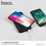 HOCO elegante 10000mAh Power Bank met draadloze oplading voor Apple iPhone - zwart