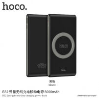 HOCO Power Bank 8000mAh met draadloos opladen voor Apple iPhone - zwart