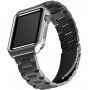 Metalen deksel met riem voor Apple Watch 42mm / 41mm / 40mm / 38mm - zwart