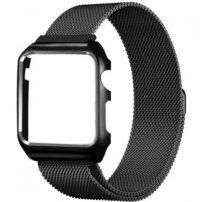 Metalen koffer met riem voor Apple Watch 42mm - zwart