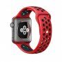 Siliconen band voor Apple Watch Ultra 49mm / 46mm / 45mm / 44mm / 42mm - rood-zwart