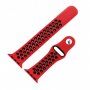 Siliconen band voor Apple Watch Ultra 49mm / 46mm / 45mm / 44mm / 42mm - rood-zwart