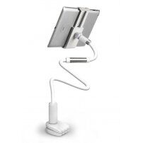 KAKUSIGA Universele Regelbare Tribune voor -iPhone van de Universele Verstelbare Tribune voor / iPad - wit/zilver