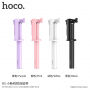 HOCO selfie stick met bekabelde trekker voor Apple iPhone - max 71cm - wit
