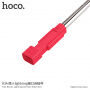 HOCO Selfie stick met bedrade trekker met bliksemschakelaar voor Apple iPhone - max 65cm - rood
