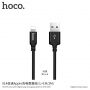 HOCO gevlochten oplaadkabel voor Apple iPhone / iPad / HOCO gevlochten oplaadkabel voor Apple iPhone / iPad / iPod - 1m - zwart