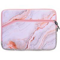Neopreen zakje voor iPad tot 13" / MacBook tot 14" - roze marmer