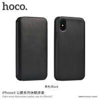 HOCO luxe HOCO flip case van kunstleder voor Apple iPhone XS - zwart
