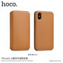 HOCO luxe HOCO flip case van kunstleder voor Apple iPhone XS - bruin