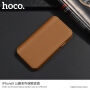HOCO luxe HOCO flip case van kunstleder voor Apple iPhone XS - bruin