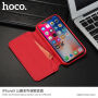 HOCO luxe HOCO flip case van kunstleder voor Apple iPhone XS - rood