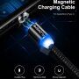 FLOVEME Ronde Magnetische Kabel USB-A / USB-C / Micro USB / Lightning voor iPhone / iPad / iPod / AirPods - 1 m - zwart