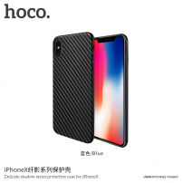 HOCO cover met carbon textuur voor Apple iPhone XS - zwart