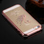 Roze - gouden deksel met stenen voor Apple iPhone 5 / 5S / SE (2016) - zwaan