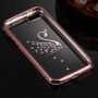 Roze - gouden deksel met stenen voor Apple iPhone 5 / 5S / SE (2016) - zwaan