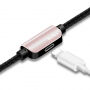 BENKS USB-kabel met bliksemafleider voor het gelijktijdig opladen en beluisteren van muziek. Apple iPhone - 25cm - roze-goud