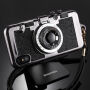 Stijlvolle hoes in retro-camera-ontwerp voor Apple iPhone XS - zwart