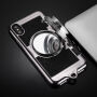 Stijlvolle hoes in retro-camera-ontwerp voor Apple iPhone XS - zwart