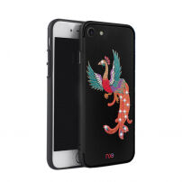 Luxe beschermhoes voor Apple iPhone 7/8 met borduurwerk - pauw