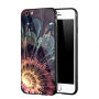 NXE beschermhoes met glazen achterzijde voor Apple iPhone 6 / 6S - paarse bloem