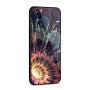 NXE beschermhoes met glazen achterzijde voor Apple iPhone 6 / 6S - paarse bloem