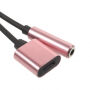 Vermindering van blikseminslag voor gelijktijdige aansluiting van koptelefoon en lader voor iPhone - roze-goud