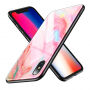 FLOVEME beschermhoes met geharde kunststof coating voor Apple iPhone XS - roze agaat