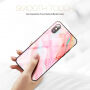 FLOVEME beschermhoes met geharde kunststof coating voor Apple iPhone XS - roze agaat