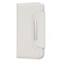 2in1 afneembare flip case van kunstleder voor Apple iPhone XS - wit