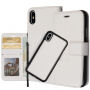 2in1 Beschermende Verwijderbare Flip Case voor Apple iPhone XS - wit