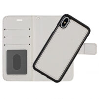 2in1 Beschermende Verwijderbare Flip Case voor Apple iPhone XS - wit