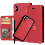 2in1 Beschermende Verwijderbare Flip Case voor Apple iPhone XS - rood