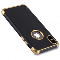 Beschermhoes voor Apple iPhone XS - goud / zwart