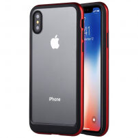 GOOSPERY transparant deksel met gekleurd frame voor Apple iPhone XS - zwart/rood