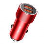 BASEUS Autolader met twee USB-poorten voor Apple iPhone / iPad / iPad / BASEUS met twee USB-poorten voor de Apple iPhone / iPad / iPod - rood