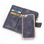 2in1 afneembare kunstlederen hoes met zakje voor Apple iPhone 6 / 6S - donkerblauw