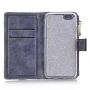 2in1 afneembare kunstlederen hoes met zakje voor Apple iPhone 6 / 6S - donkerblauw