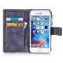 2in1 afneembare kunstlederen hoes met zakje voor Apple iPhone 6 / 6S - donkerblauw