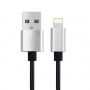 Intrekbare oplaad- en synchronisatiekabel voor iPhone / iPad / iPod - 30-100cm - zwart