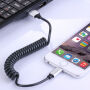 Intrekbare oplaad- en synchronisatiekabel voor iPhone / iPad / iPod - 30-100cm - zwart