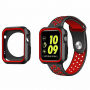 Beschermend siliconenkoker voor Apple horloge 42mm - zwart - rood