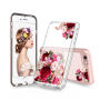 Beschermhoes met transparante achterkant voor Apple iPhone 6 / 6S - roze met bloemen