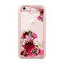 Beschermhoes met transparante achterkant voor Apple iPhone 6 / 6S - roze met bloemen