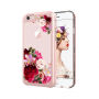 Beschermhoes met transparante achterkant voor Apple iPhone 6 / 6S - roze met bloemen