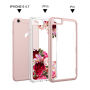 Beschermhoes met transparante achterkant voor Apple iPhone 6 / 6S - roze met bloemen