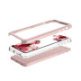Beschermhoes met transparante achterkant voor Apple iPhone 6 / 6S - roze met bloemen