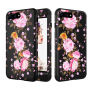 Super bestendig hoesje voor Apple iPhone 7 Plus / 8 Plus - zwart met bloemen