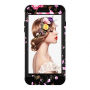 Super bestendig hoesje voor Apple iPhone 7 Plus / 8 Plus - zwart met bloemen