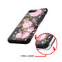 Super bestendig hoesje voor Apple iPhone 7 Plus / 8 Plus - zwart met bloemen